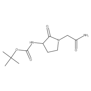 N-[(3s)-1-(2-amino-2-oxoethyl)-2-oxo-3-pyrrolidinyl]carbamic acid 1,1-dimethylethyl ester结构式