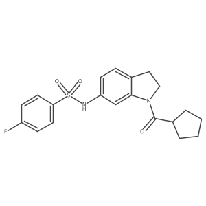 N-(1-(cyclopentanecarbonyl)indolin-6-yl)-4-fluorobenzenesulfonamide Structure