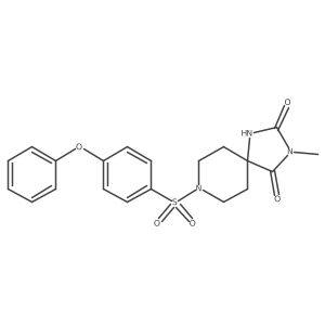 3-Methyl-8-((4-phenoxyphenyl)sulfonyl)-1,3,8-triazaspiro[4.5]decane-2,4-dione结构式