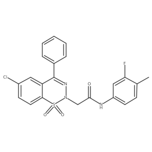 2-(6-chloro-1,1-dioxido-4-phenyl-2H-1,2,3-benzothiadiazin-2-yl)-N-(3-fluoro-4-methylphenyl)acetamide Structure