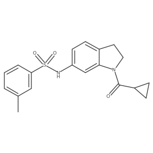 N-(1-(cyclopropanecarbonyl)indolin-6-yl)-3-methylbenzenesulfonamide Structure