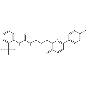 3-{3-[3-(4-Methylphenyl)-6-oxo-1,6-dihydropyridazin-1-yl]propyl}-1-[2-(trifluoromethyl)phenyl]urea Structure