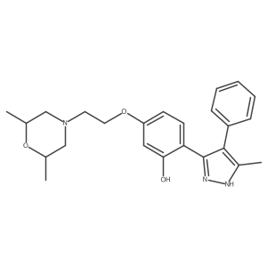 5-(2-(2,6-dimethylmorpholino)ethoxy)-2-(5-methyl-4-phenyl-1H-pyrazol-3-yl)phenol Structure