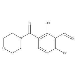 Benzaldehyde, 6-bromo-2-hydroxy-3-(4-morpholinylcarbonyl)- Structure