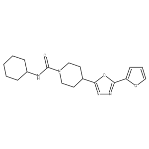 N-cyclohexyl-4-(5-(furan-2-yl)-1,3,4-oxadiazol-2-yl)piperidine-1-carboxamide Structure