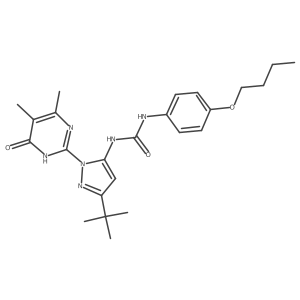 N-(4-Butoxyphenyl)-Na(2)-[1-(1,6-dihydro-4,5-dimethyl-6-oxo-2-pyrimidinyl)-3-(1,1-dimethylethyl)-1H-pyrazol-5-yl]urea结构式