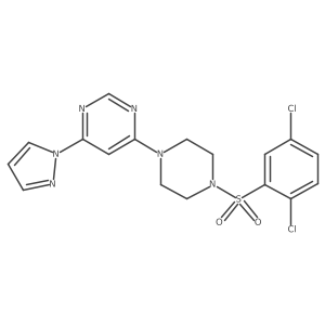 O=S(=O)(c1cc(Cl)ccc1Cl)N1CCN(c2cc(-n3cccn3)ncn2)CC1结构式