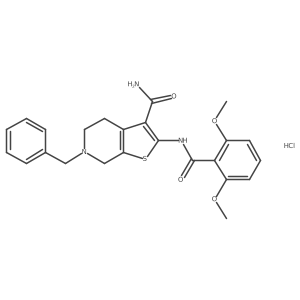 6-Benzyl-2-(2,6-dimethoxybenzamido)-4,5,6,7-tetrahydrothieno[2,3-c]pyridine-3-carboxamide hydrochloride Structure