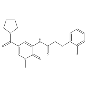 2-(2-fluorophenoxy)-N-(1-methyl-2-oxo-5-(pyrrolidine-1-carbonyl)-1,2-dihydropyridin-3-yl)acetamide结构式