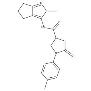 N-(2-methyl-2,4,5,6-tetrahydrocyclopenta[c]pyrazol-3-yl)-5-oxo-1-(p-tolyl)pyrrolidine-3-carboxamide结构式
