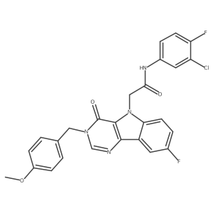 N-(3-chloro-4-fluorophenyl)-2-(8-fluoro-3-(4-methoxybenzyl)-4-oxo-3H-pyrimido[5,4-b]indol-5(4H)-yl)acetamide Structure