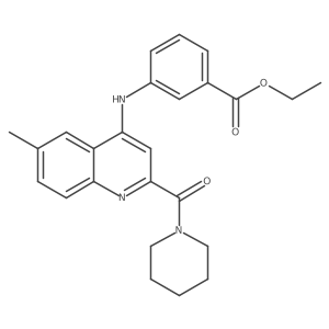 Ethyl 3-{[6-methyl-2-(piperidine-1-carbonyl)quinolin-4-yl]amino}benzoate Structure