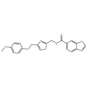 N-((3-((4-methoxyphenoxy)methyl)-1,2,4-oxadiazol-5-yl)methyl)benzo[d]thiazole-6-carboxamide Structure