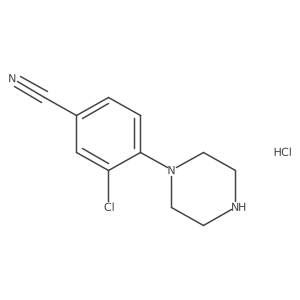 3-Chloro-4-(piperazin-1-yl)benzonitrile hydrochloride结构式