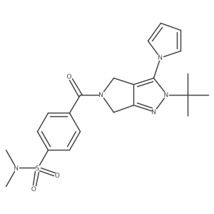 4-(2-(tert-butyl)-3-(1H-pyrrol-1-yl)-2,4,5,6-tetrahydropyrrolo[3,4-c]pyrazole-5-carbonyl)-N,N-dimethylbenzenesulfonamide Structure