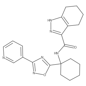 N-(1-(3-(pyridin-3-yl)-1,2,4-oxadiazol-5-yl)cyclohexyl)-4,5,6,7-tetrahydro-1H-indazole-3-carboxamide结构式