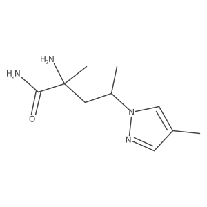 2-amino-2-methyl-4-(4-methyl-1H-pyrazol-1-yl)pentanamide结构式