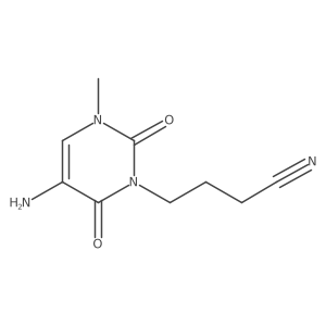 4-(5-Amino-3-methyl-2,6-dioxo-3,6-dihydropyrimidin-1(2h)-yl)butanenitrile结构式