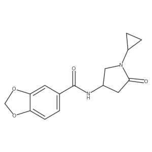 N-(1-cyclopropyl-5-oxopyrrolidin-3-yl)benzo[d][1,3]dioxole-5-carboxamide结构式