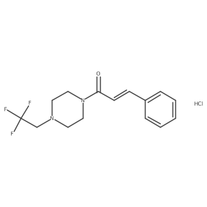 (E)-3-phenyl-1-(4-(2,2,2-trifluoroethyl)piperazin-1-yl)prop-2-en-1-one hydrochloride结构式