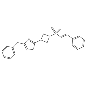 (E)-3-benzyl-5-(1-(styrylsulfonyl)azetidin-3-yl)-1,2,4-oxadiazole结构式