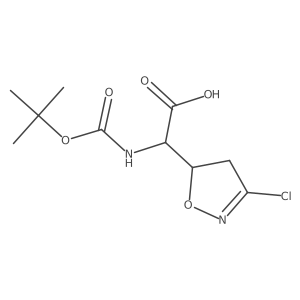 (S)-2-((tert-Butoxycarbonyl)amino)-2-((R)-3-chloro-4,5-dihydroisoxazol-5-yl)acetic acid Structure