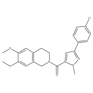 [3-(4-chlorophenyl)-1-methyl-1H-pyrazol-5-yl](6,7-dimethoxy-3,4-dihydroisoquinolin-2(1H)-yl)methanone结构式
