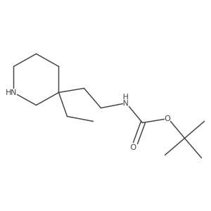1,1-Dimethylethyl N-[2-(3-ethyl-3-piperidinyl)ethyl]carbamate结构式