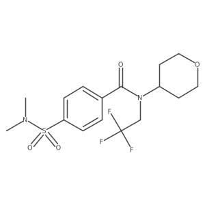 4-(N,N-dimethylsulfamoyl)-N-(tetrahydro-2H-pyran-4-yl)-N-(2,2,2-trifluoroethyl)benzamide结构式
