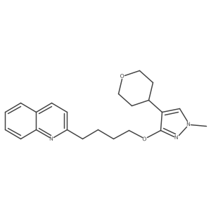 2-[4-[[1-Methyl-4-(tetrahydro-2H-pyran-4-yl)-1H-pyrazol-3-yl]oxy]butyl]quinoline Structure