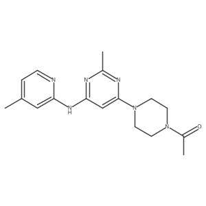 1-(4-(2-Methyl-6-((4-methylpyridin-2-yl)amino)pyrimidin-4-yl)piperazin-1-yl)ethanone结构式