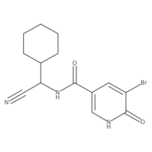 5-Bromo-N-[cyano(cyclohexyl)methyl]-6-oxo-1H-pyridine-3-carboxamide结构式