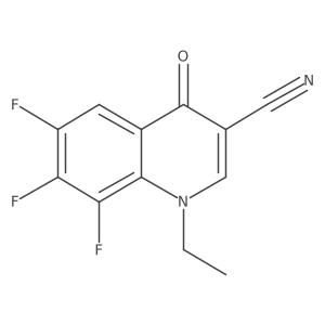 1-Ethyl-6,7,8-trifluoro-1,4-dihydro-4-oxo-3-quinolinecarbonitrile结构式