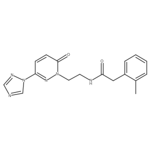 N-(2-(6-oxo-3-(1H-1,2,4-triazol-1-yl)pyridazin-1(6H)-yl)ethyl)-2-(o-tolyl)acetamide结构式