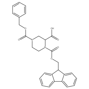 1-(Fmoc)-4-Cbz-piperazine-2-carboxylic acid Structure