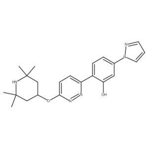 5-Pyrazol-1-yl-2-[6-(2,2,6,6-tetramethyl-piperidin-4-yloxy)pyridazin-3-yl]-phenol结构式