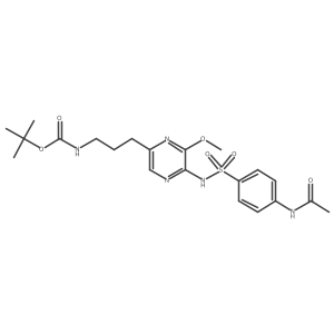 (3-(5-(4-Acetamidophenylsulfonamido)-6-methoxypyrazin-2-yl)propyl)carbamate tert-Butyl Ester结构式