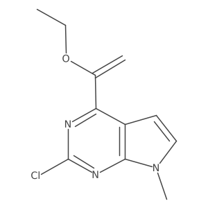 2-Chloro-4-(1-ethoxyvinyl)-7-methyl-7H-pyrrolo[2,3-d]pyrimidine Structure