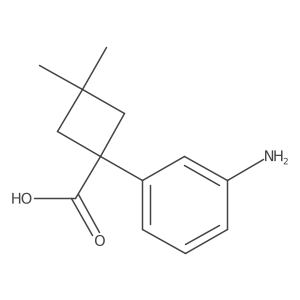 1-(3-Aminophenyl)-3,3-dimethylcyclobutane-1-carboxylic acid Structure
