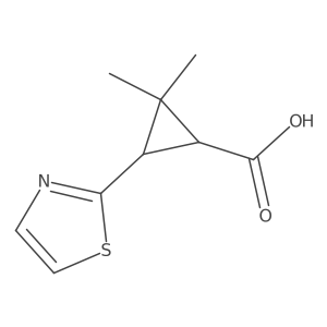 2,2-Dimethyl-3-(1,3-thiazol-2-yl)cyclopropane-1-carboxylic acid Structure