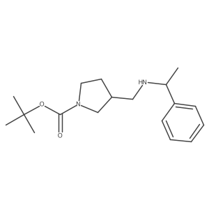 1-Pyrrolidinecarboxylic acid, 3-[[(1-phenylethyl)amino]methyl]-, 1,1-dimethylethyl ester, [S-(R*,R*)]- Structure