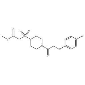 2-((1-(2-(4-chlorophenoxy)acetyl)piperidin-4-yl)sulfonyl)-N-methylacetamide结构式