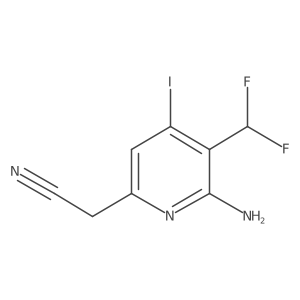 2-(6-Amino-5-(difluoromethyl)-4-iodopyridin-2-yl)acetonitrile结构式