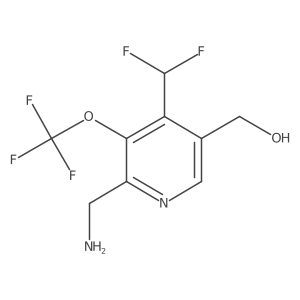 2-(Aminomethyl)-4-(difluoromethyl)-3-(trifluoromethoxy)pyridine-5-methanol结构式