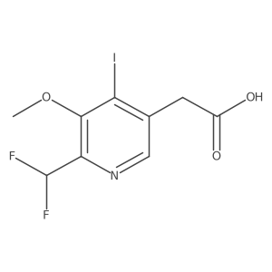 2-(Difluoromethyl)-4-iodo-3-methoxypyridine-5-acetic acid结构式