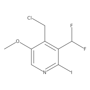 4-(Chloromethyl)-3-(difluoromethyl)-2-iodo-5-methoxypyridine结构式