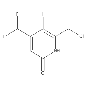 2-(Chloromethyl)-4-(difluoromethyl)-6-hydroxy-3-iodopyridine结构式