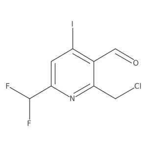 2-(Chloromethyl)-6-(difluoromethyl)-4-iodopyridine-3-carboxaldehyde Structure