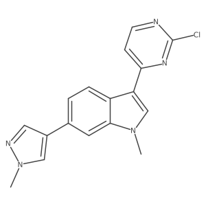 3-(2-Chloro-4-pyrimidinyl)-1-methyl-6-(1-methyl-1H-pyrazol-4-yl)-1H-indole结构式