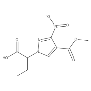 2-[4-(methoxycarbonyl)-3-nitro-1H-pyrazol-1-yl]butanoic acid Structure